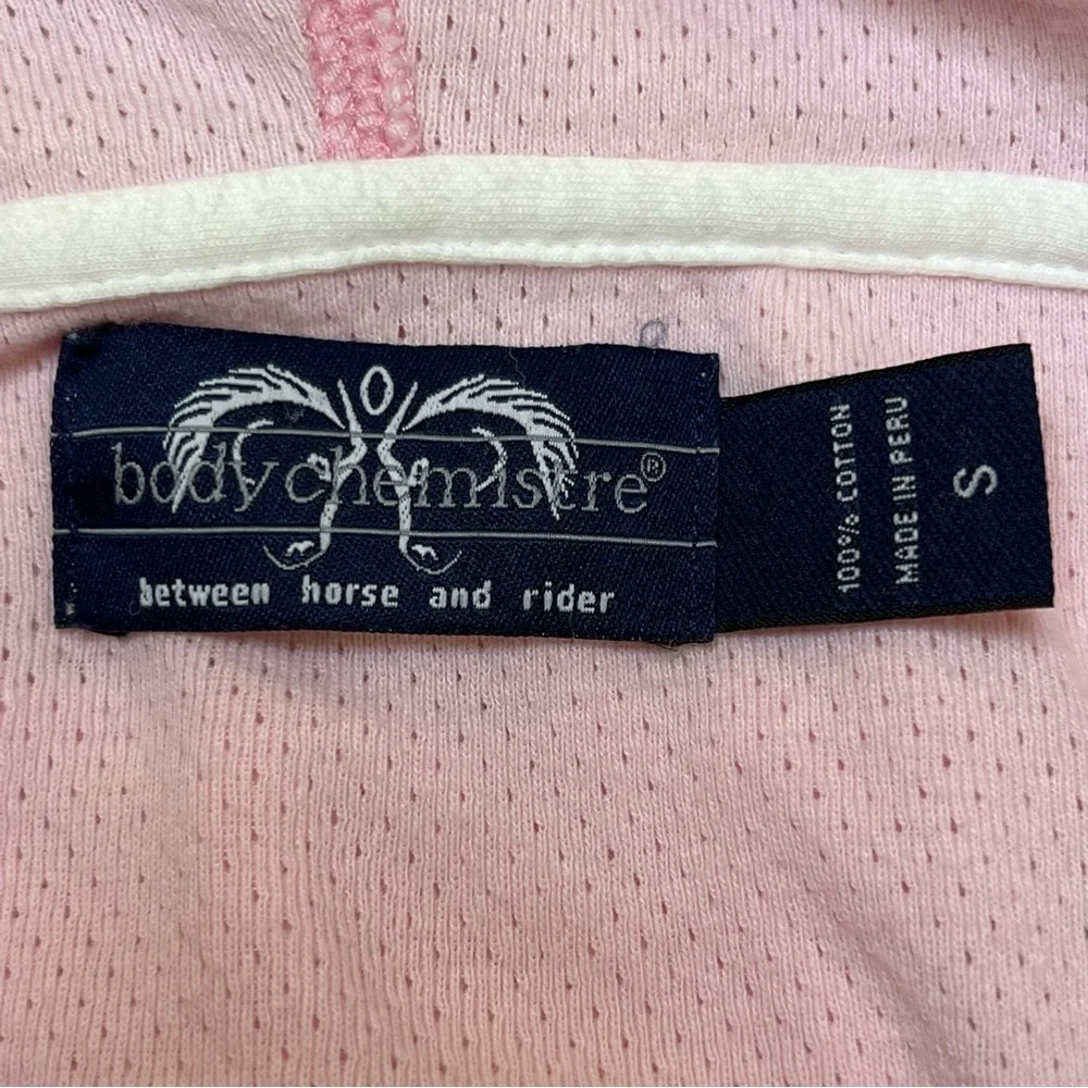 Body Chemistre Light Pink Cotton Hoodie W/Horse Head & Heart Embroidered Logo S
